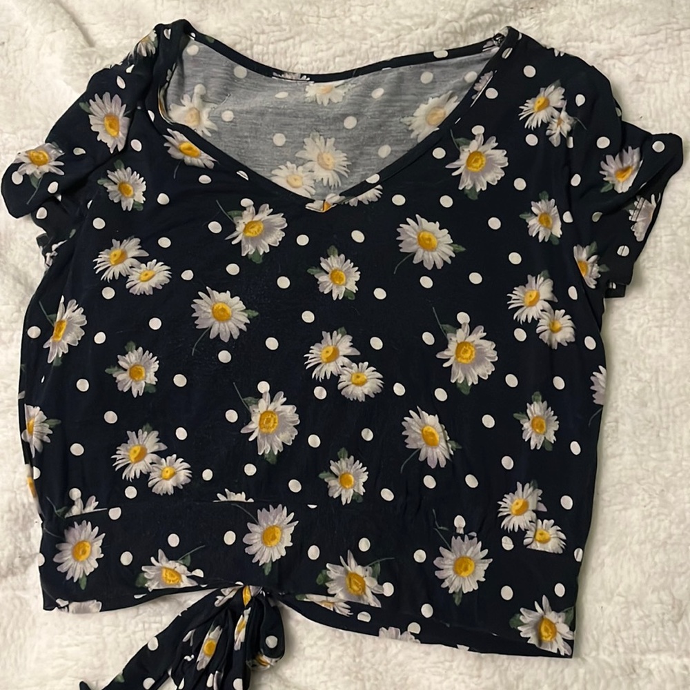 Polka dot Sunflower crop top